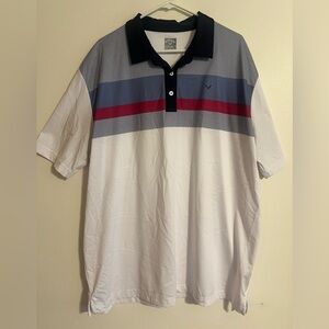 Callaway Golf Polo Men’s Size XL White Color Block SMALL FLAW